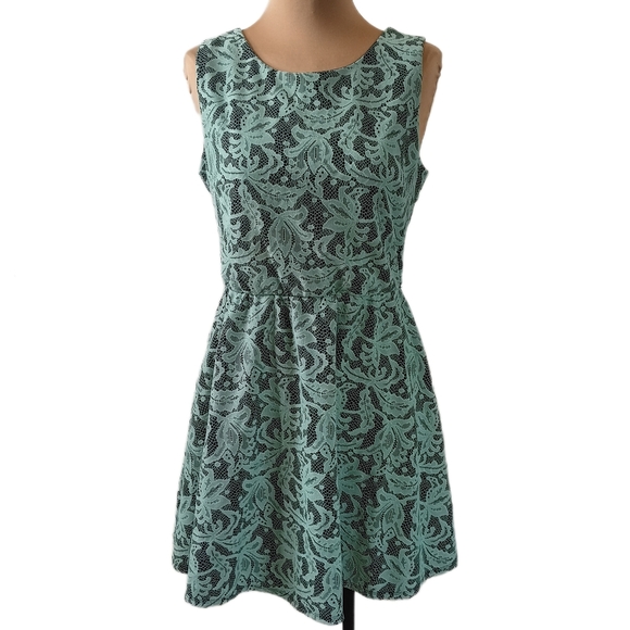 Heart Soul Dresses & Skirts - SOLD Heart Soul Sz L Mint Lace Sleeveless Mini Skater Dress